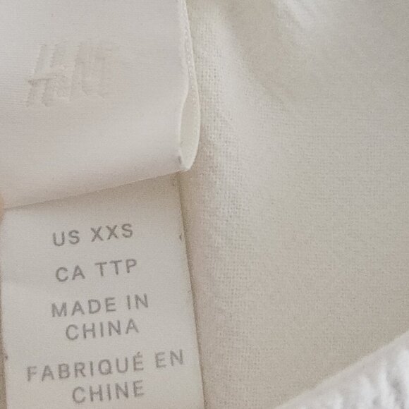 H&M Creped Cotton Midi Dress Women's Size XXS Beige - Picture 5 of 6